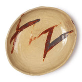 Glazed Terracotta Bowl, Beige & Maroon - Eyaas